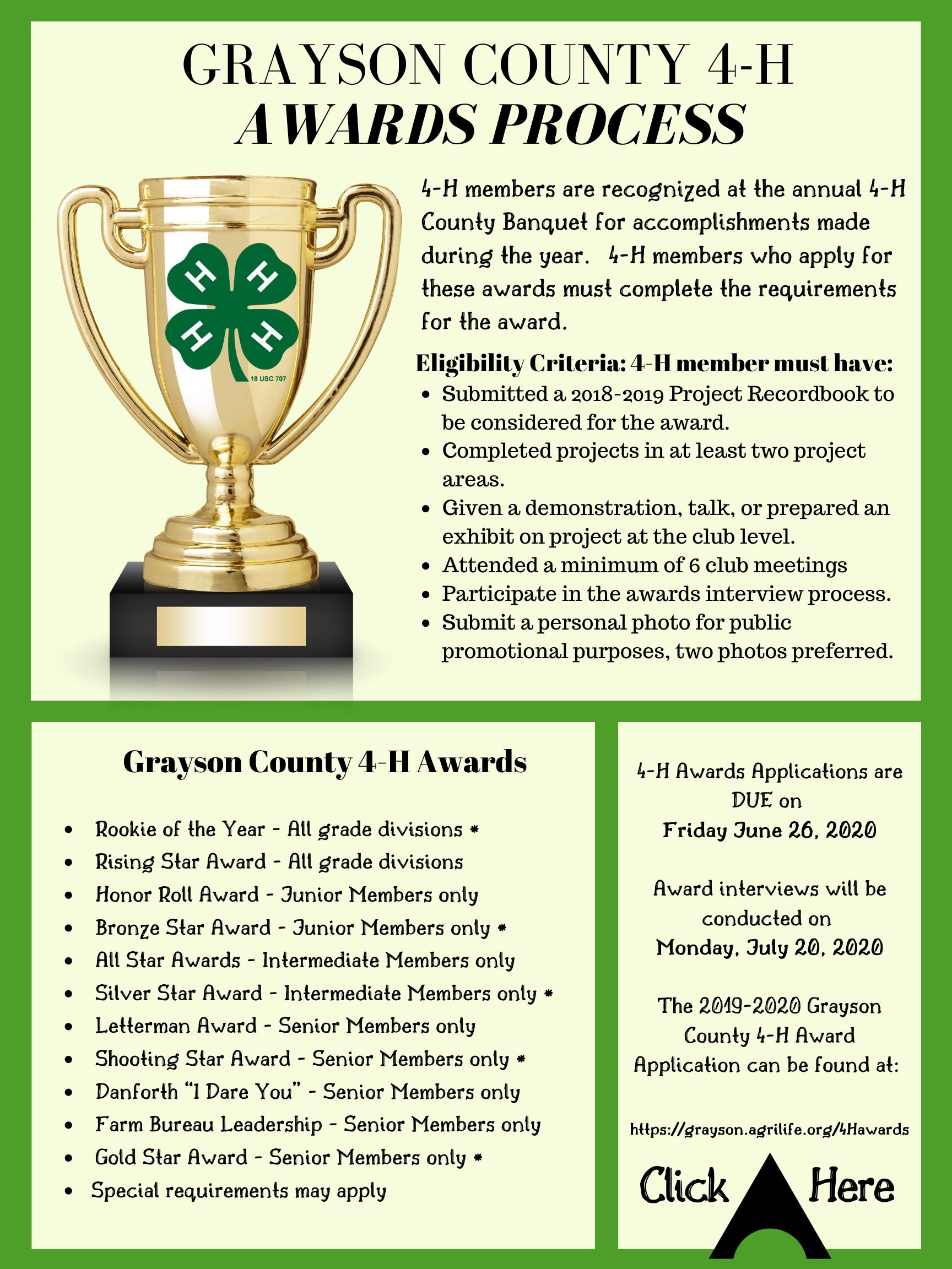 4-H Awards and Applications | Grayson